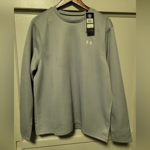 Under Armour Men's Rival Crew Long Sleeved Shirt Light Grey Size large - Picture 1 of 4